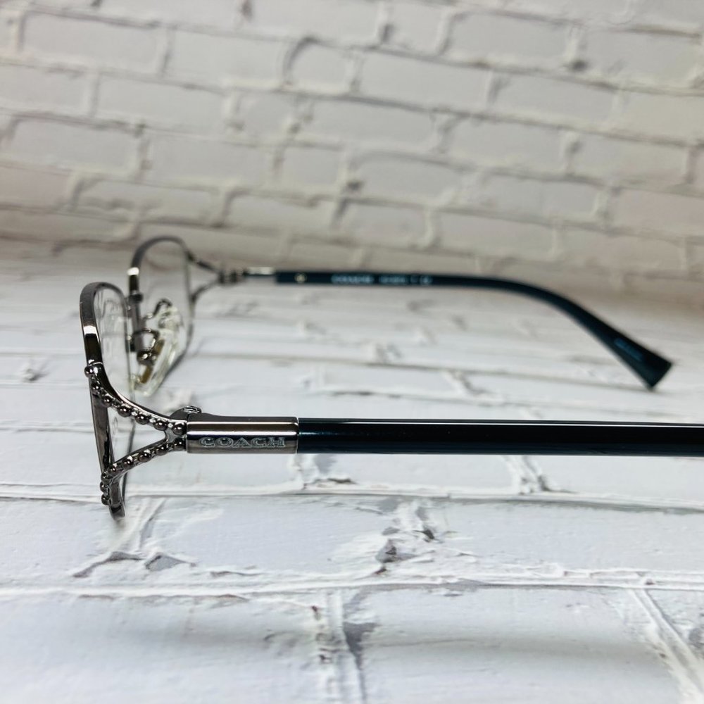 Coach Rectangular Silver Black Eyeglasses Glasses… - image 3